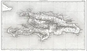 Boundaries Prints: This 1859 Dufour Map of Hispaniola (Haiti & Dominican Republic) is a detailed historical cartographic representation