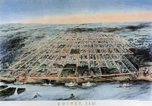 Sailing Prints: 1859 Map of Quincy Illinois