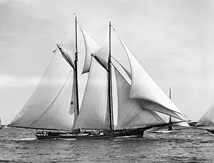 Yacht Racing Prints: 1870 America's Cup defender Magic (pictured in 1888) which defeated the English Challenger Cambria