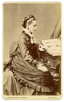 Vintage Black And White Photo Prints: 1870s portrait beautiful Victorian woman