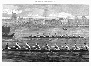 Boat Race Prints: 1873 Illustrated London News illustration of the Oxford - Cambridge boat race