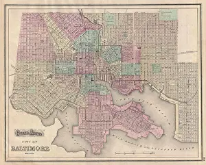 1874 Prints: 1874 Gray Map of Baltimore, Maryland Geographicus Baltimore gray 1874