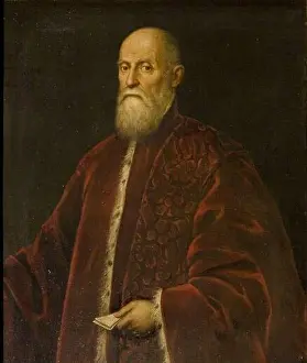 Italian Renaissance Prints: This 18th-19th century painting attributed to the manner of Jacopo Tintoretto portrays a Procurator of St