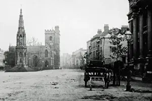Vintage Photograph Prints: 1900 Historic Black and White Photograph of Martyrs Memorial and St