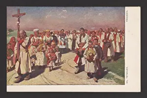 1908 Prints: A 1908 painting by Włodzimierz Tetmajer depicting a rural procession
