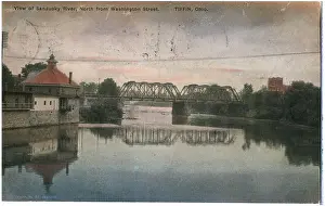 City Landscape Prints: A 1908 view of the Sandusky River in Tiffin
