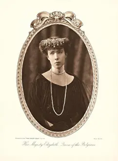 Elisabeth Prints: 1915 The Great War Illustration of Elisabeth, Queen of the Belgians