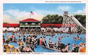 1920 Dorney Park Pool Postcard Allentown PA