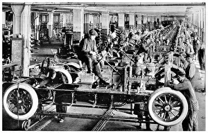 Published Prints: 1923 Automobile car factory final assembly line New York
