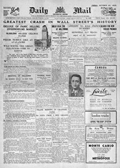 Wall Street Prints: 1929 Daily Mail front page reporting the Wall Street Crash