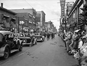 Hars Prints: 1930s 1934 GRAND ARMY OF THE REPUBLIC CIVIL WAR VETERANS JOIN PARADE DOWN MAIN STREET DURING ROCHESTER NEW YORK