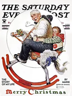 Grandpa Prints: 1933 Dec 16, Saturday Evening Post Cover featuring Norman Rockwell's artwork 'Merry Christmas'