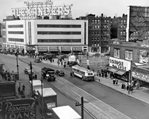 Old Fashioned Prints: 1940s ALEXANDER'S DEPARTMENT STORE IN SHOPPING CENTER JUNCTION OF FORDHAM ROAD BRONX NEW YORK CITY USA