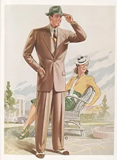 Mafia Prints: 1940s suit fashion design illustration