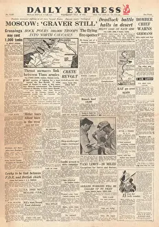 Kharkov Prints: 1942 front page Daily Express Battle for Rostov & Caucasus