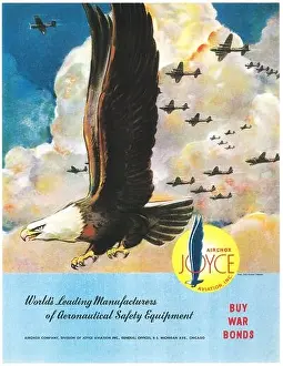 Commercials Prints: 1943 WW2 Joyce Airchox Aviation Eagle Ad - Aeronautical Safety Equipment - Buy War Bonds