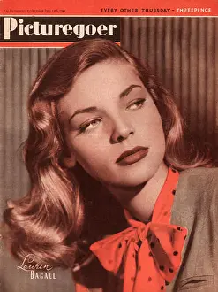 Magazine Prints: 1945 Picturegoer magazine Lauren Bacall
