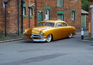 Hot Rod Prints: 1950 Ford Deluxe 4 door sedan shoebox custom car