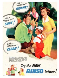 Magazine Prints: 1952 UK advert Rinso washing powder