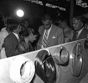 1960 Prints: A 1960 photograph showing Egyptian President Gamal Abdel Nasser during his diplomatic visit to India