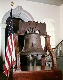 Mid Atlantic Prints: 1960s LIBERTY BELL INSIDE INDEPENDENCE HALL PHILADELPHIA
