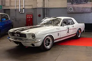 Racing Car Prints: 1966 Ford Mustang FIA ‘AGS 40TD at the Historics Classic & Sportscar Auctioneers held at the Bicester Heritage Centre