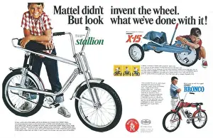 Commercials Prints: 1969 Mattel bikes ad - Stallion, Bronco, X-15 bikes
