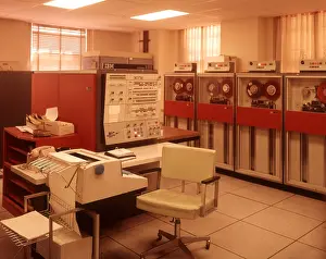 Room Prints: 1970 1970s IBM SYSTEM 360 COMPUTER ROOM MAIN FRAME DATA STORAGE