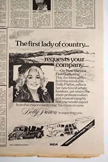 1970s advert for New Harvest First Gathering album by Dolly Parton in the NME music Paper