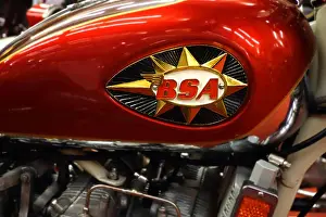 Motorcycles Prints: 1971 motorcycle BSA A75R Rocket 3 Mark II tank emblem / badge
