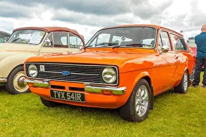 Ford Prints: 1977 orange vintage classic Mark 2 Ford Escort Estate UK