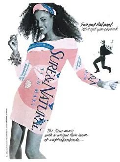 Commercials Prints: 1989 Sure & Natural sanitary pads ad