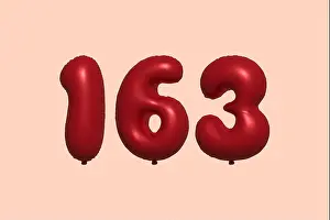 Foil Prints: 199 3d number balloon made of realistic metallic air balloon 3d rendering