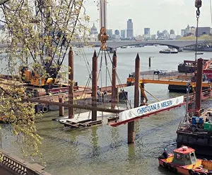Dated Prints: 1996, construction works at Hungerford Bridge