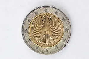 Backside Prints: 2 Euro Coin with europe german backside used look