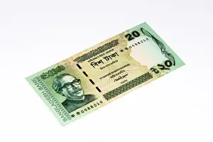 Bangladesh Prints: 20 taka bank note. Taka is the national currency of Bangladesh