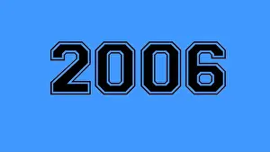 Calender Prints: 2006 number black lettering blue background