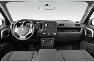 2008 Prints: 2008 Honda Ridgeline RT in Silver - Dashboard, center console, gear shifter view