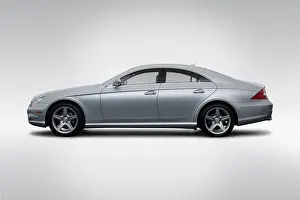 2008 Prints: 2008 Mercedes-Benz CLS-Class CLS550 in Silver - Drivers Side Profile