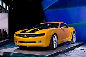 2008 Prints: The 2009 Chevrolet Camaro Bumblebee concept car at the 2008 North American International Auto Show in Detroit Michigan