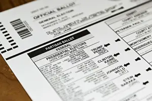 Republican Prints: 2016 Presidential Election Ballot (selective focus on Clinton)