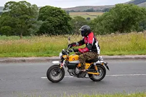 Carriageway Prints: 2019 Yellow Honda Z 125 Ma-K; Motorbike rider; two wheeled transport