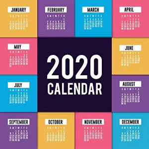 2020 calendar design, Planner time event moth date day page plan and reminder theme Vector illustration