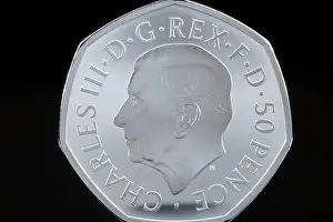 Legal Tender Prints: A 2022 50p coin which was the first coin to feature King Charles III