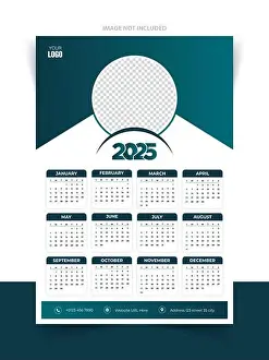 2025 Calendar Design Template with beautiful background