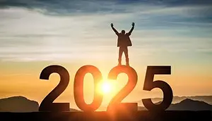 Countdown Prints: 2025. New Year 2025, New Start motivation inspirational quote message