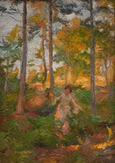 Dress Prints: 20th century - Between the Pines (the wind) - Rihard Jakopic (1905) oil on canvas