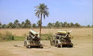 Trucks Prints: 24th April 2003 Abandoned Russian 9P113 TEL missile launchers loaded with FROG 7 missiles