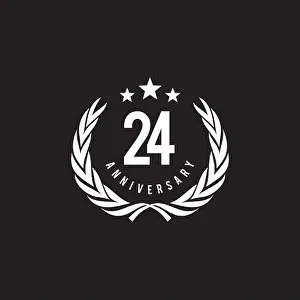 Partners Prints: 24th year celebrating anniversary logo design template
