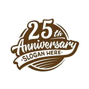 25th Prints: 25 years anniversary design template. Vector and illustration. 25th logo
